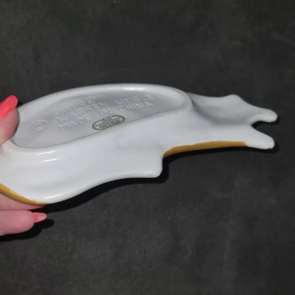 Sakura Warren Kimble Cat Trinket Soap Dish Spoon Rest Tea Bag 8.5
